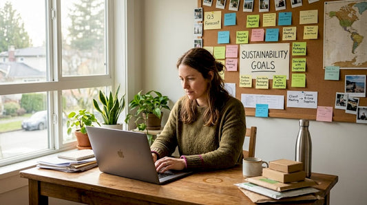 Solo founder working on sustainability plans