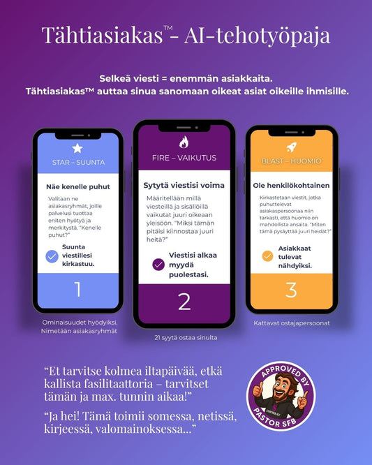 Tähtiasiakas™ – Starfireblast AI-tehotyöpaja ENNAKKOMYYNTI